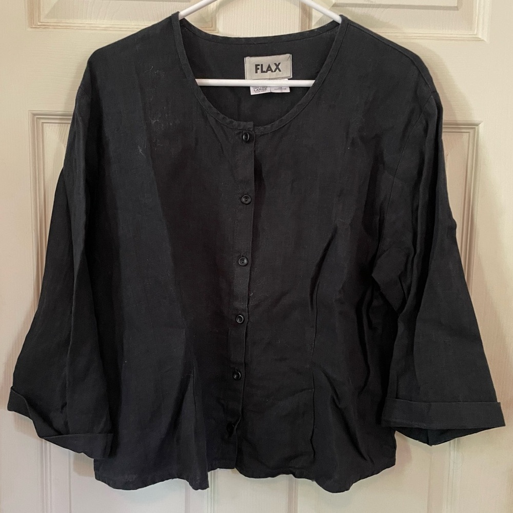 Flax Women's Charcoal Button-Down Shirt